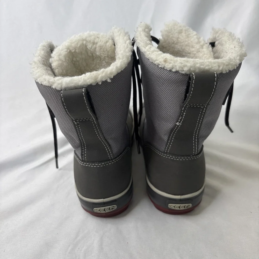 KEEN Elsa Waterproof Winter Boots Women's 5‎ Gray Fleece Lined Lace Up Gorpcore